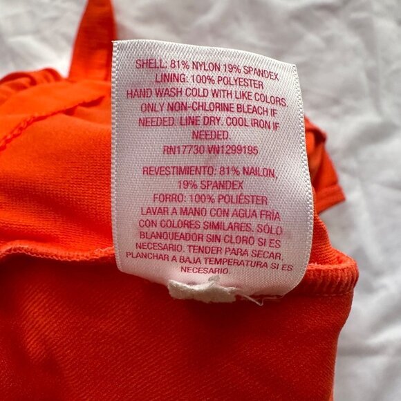 Xhilaration Orange One Piece Front Bow Detail Cheeky Swimsuit Size Small - Picture 8 of 8